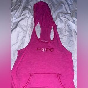 Faded Glory Hot Pink Racerback Tank with HOPE Graphic